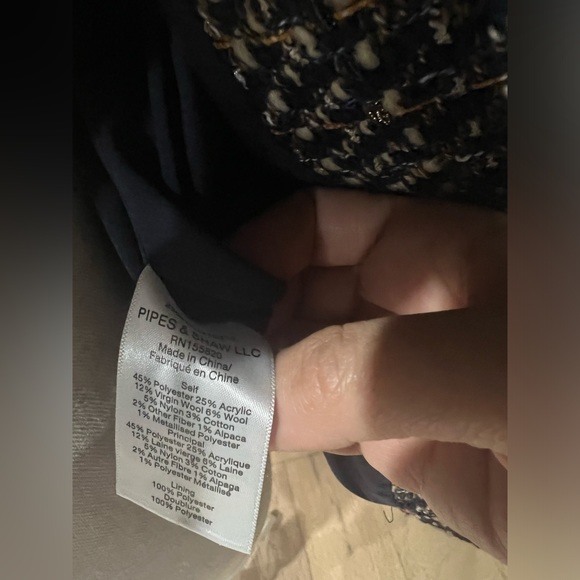 ♥️ SOLD♥️ VERONICA BEARD Lars button-embellished metallic tweed jacket - Picture 9 of 14